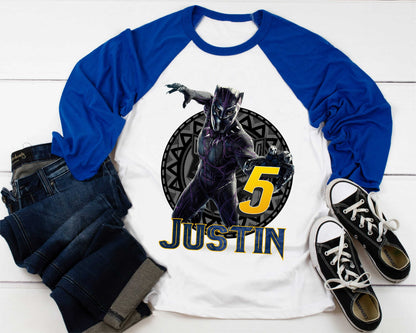 Warrior Panther Birthday T Shirt, Comics Birthday shirt, Personalized shirt Kids, family tees Custom