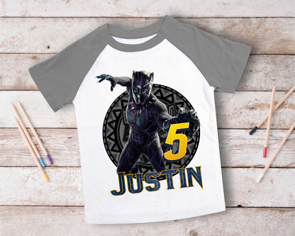 Warrior Panther Birthday T Shirt, Comics Birthday shirt, Personalized shirt Kids, family tees Custom
