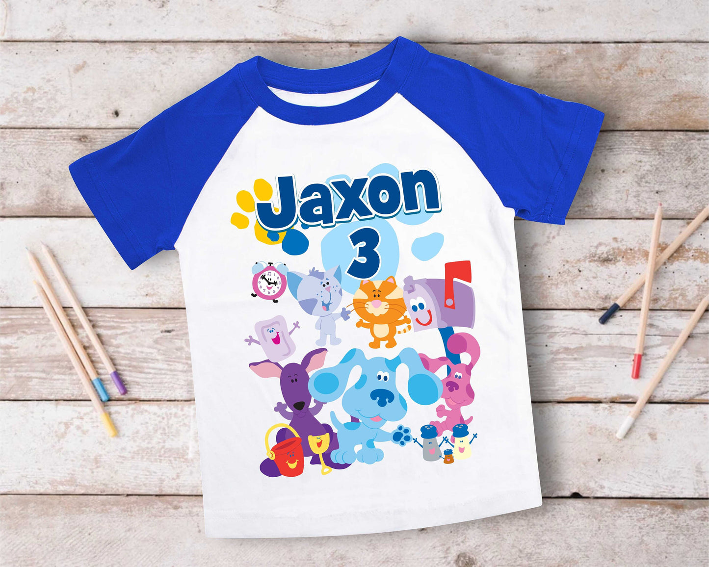 Blue Clue Inspired Birthday T Shirt, Blue Clue theme Party, Gift Birthday Shirt, family tees Custom