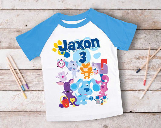 Blue Clue Inspired Birthday T Shirt, Blue Clue theme Party, Gift Birthday Shirt, family tees Custom
