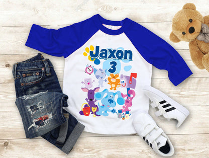 Blue Clue Inspired Birthday T Shirt, Blue Clue theme Party, Gift Birthday Shirt, family tees Custom