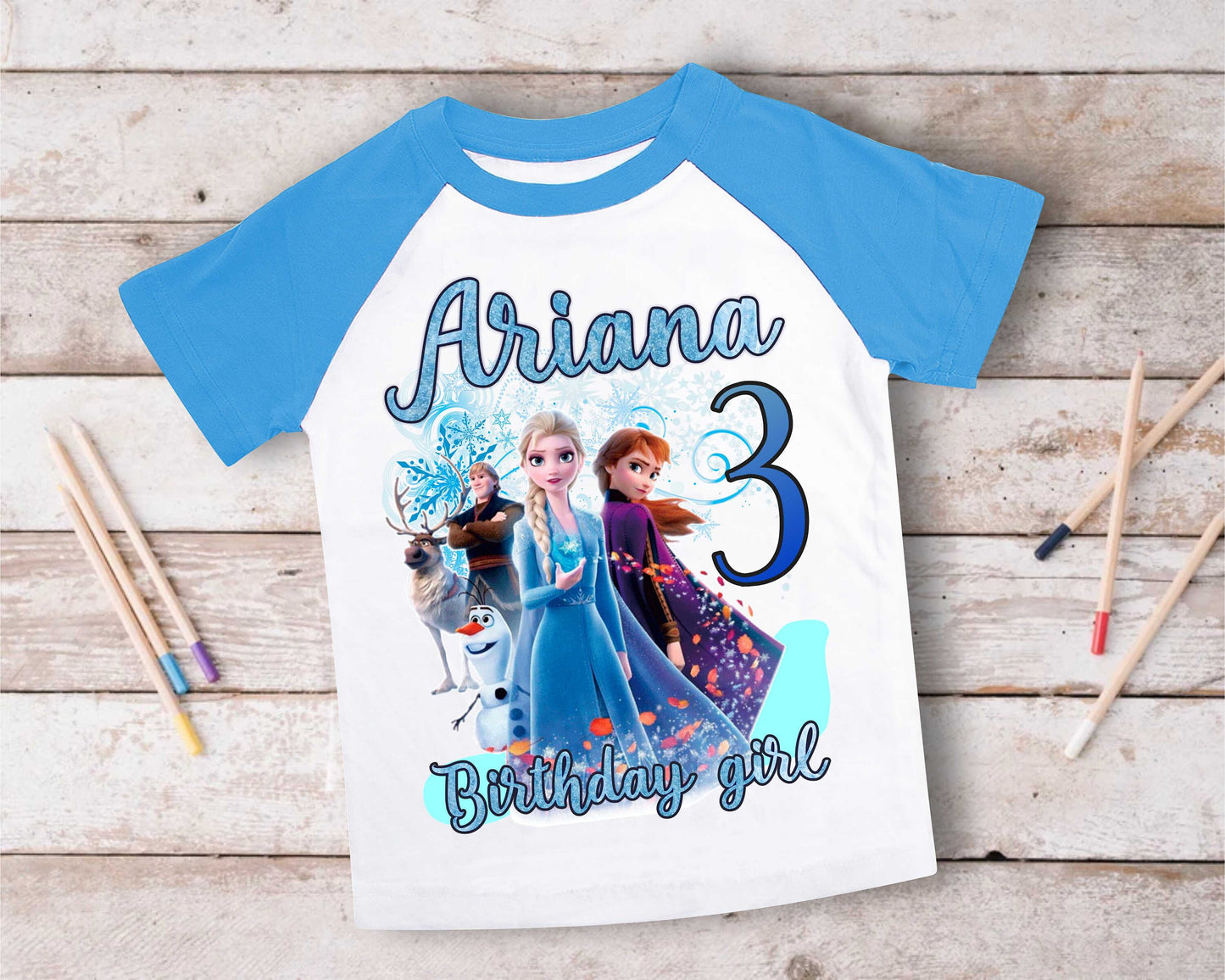 Princess Frozen Birthday T Shirt, Elsa Olaf theme Party, Gift Birthday Shirt, family tees Custom