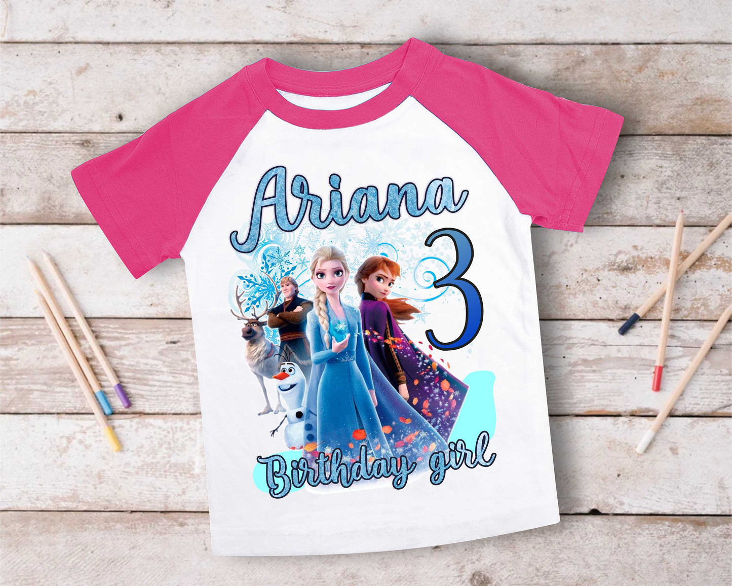 Princess Frozen Birthday T Shirt, Elsa Olaf theme Party, Gift Birthday Shirt, family tees Custom