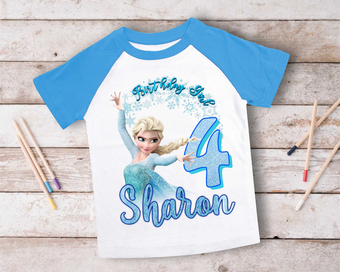 Princess Frozen Birthday T Shirt, Elsa Olaf theme Party, Gift Birthday Shirt, family tees Custom