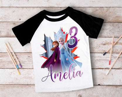 Princess Frozen Birthday T Shirt, Elsa Olaf theme Party, Gift Birthday Shirt, family tees Custom