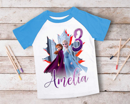 Princess Frozen Birthday T Shirt, Elsa Olaf theme Party, Gift Birthday Shirt, family tees Custom