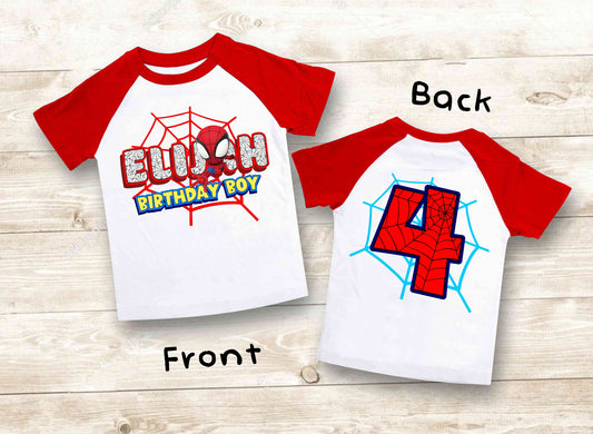 Spiderman Inspired Birthday T Shirt, Spidey & His friends theme Party, Gift Birthday Shirt, family tees Custom