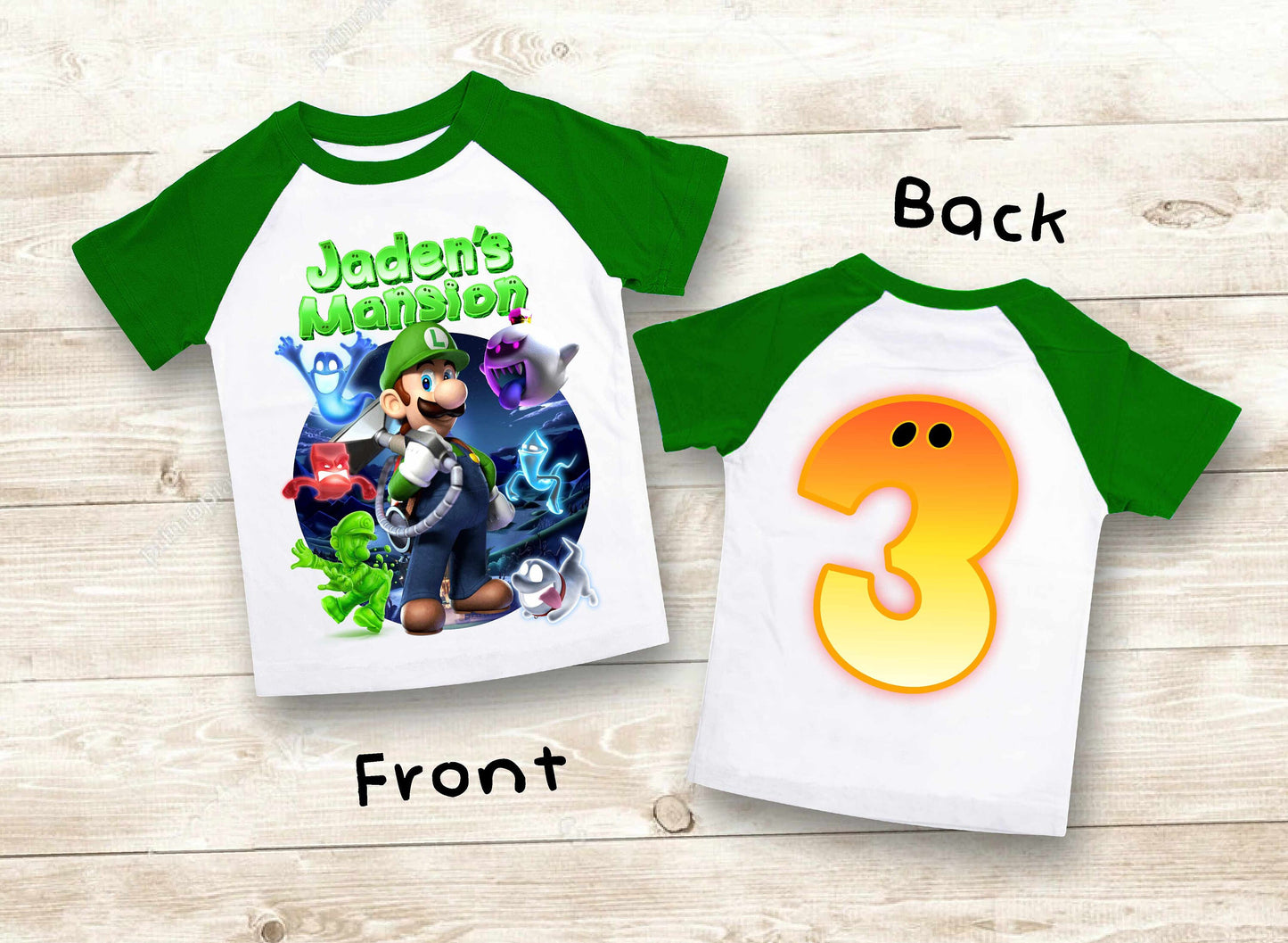 Mario Birthday Custom T Shirt, Personalized Family shirt, All colors, All Sizes, Short, 3/4 & Long Raglan Sleeves
