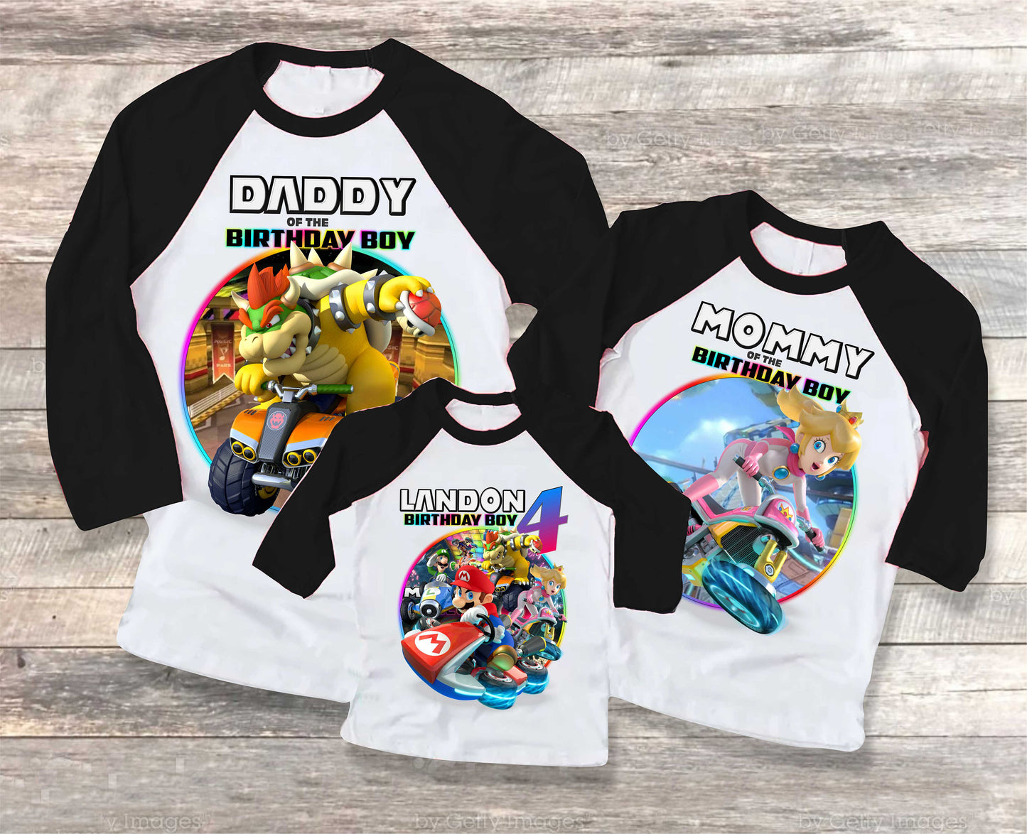 Mario Family Birthday Shirt  Personalized Family shirt All colors  All Sizes  Short T shirt Raglan Sleeves