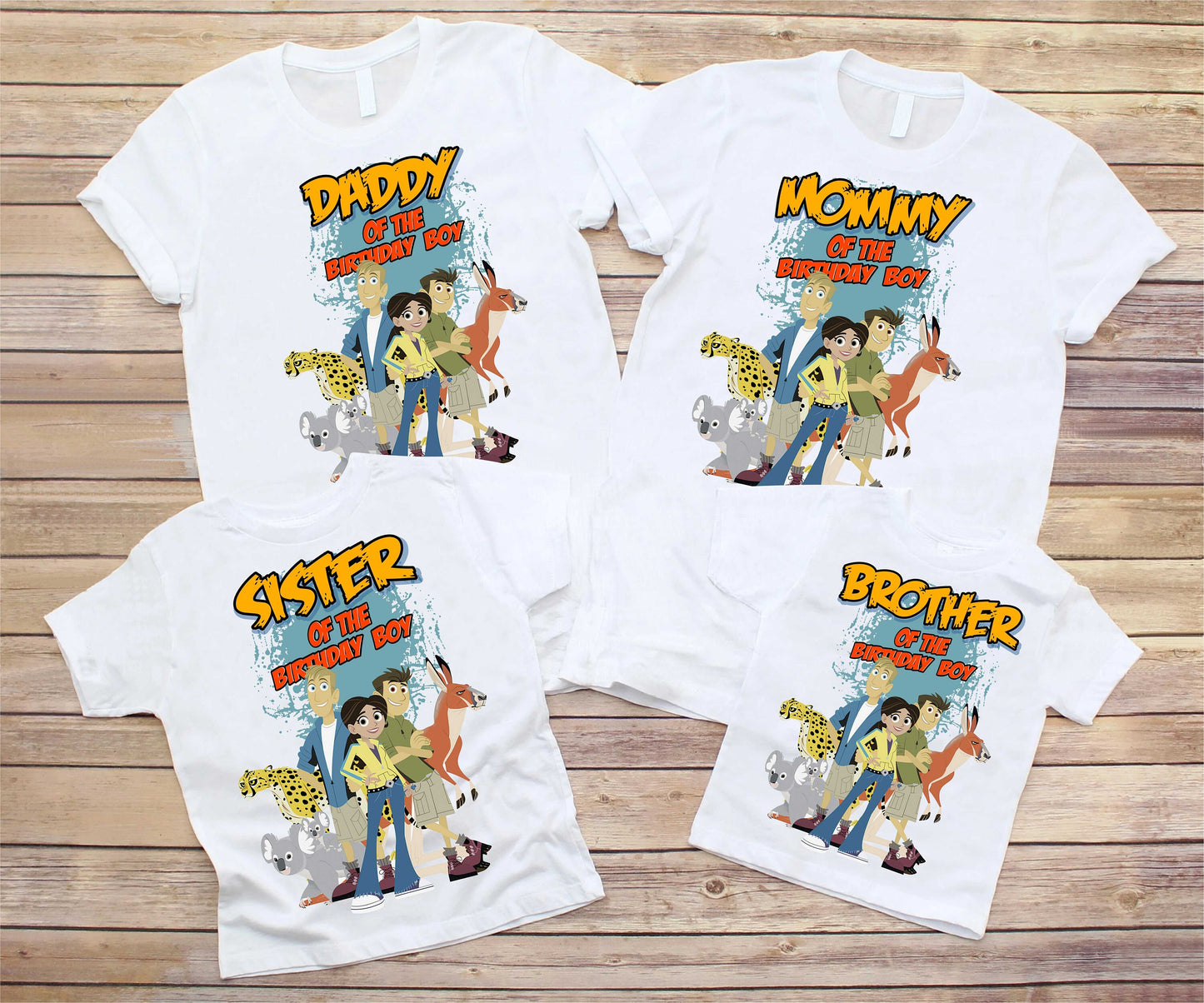 Wild Friends Family Birthday T Shirt,  Kratts theme Party, Wild  Personalized shirt kids, Gift  Birthday Shirt, family tees Custom