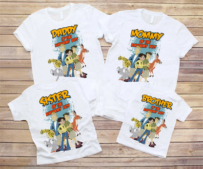 Wild Friends Family Birthday T Shirt,  Kratts theme Party, Wild  Personalized shirt kids, Gift  Birthday Shirt, family tees Custom