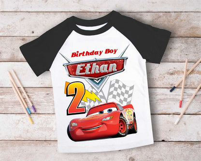 Cars Birthday T Shirt, Lightning Mcqueen theme Party, Gift Birthday Shirt, family tees Custom
