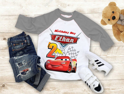 Cars Birthday T Shirt, Lightning Mcqueen theme Party, Gift Birthday Shirt, family tees Custom