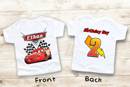 Cars Birthday T Shirt, Lightning Mcqueen theme Party, family tees Custom