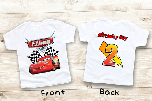 Cars Birthday T Shirt, Lightning Mcqueen theme Party, family tees Custom