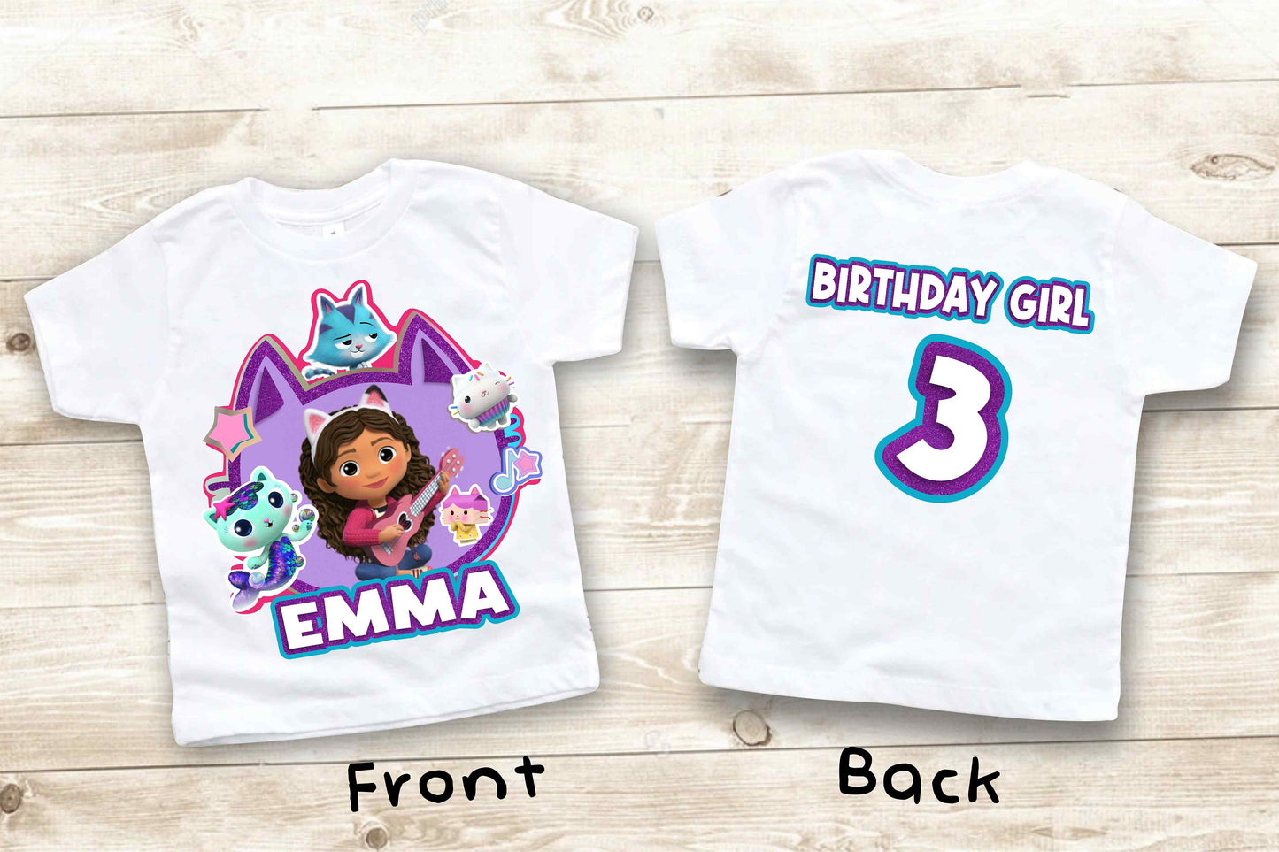 Dollhouse Birthday T Shirt, Gabby Theme Party Shirt, Personalized shirt kids, Family tees Custom