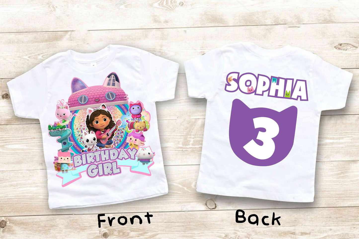 Dollhouse Birthday T Shirt, Gabby Theme Party Shirt, Personalized shirt kids, Family tees Custom