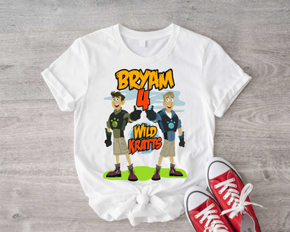 Wild Friends  Birthday T Shirt, Kratts  theme Party, Wild Friends  Personalized shirt for kids, Gift  Birthday Shirt, family tees Custom