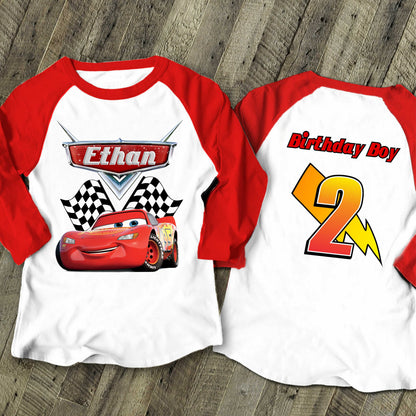 Cars Birthday T Shirt, Lightning Mcqueen theme Party, Gift Birthday Shirt, family tees Custom