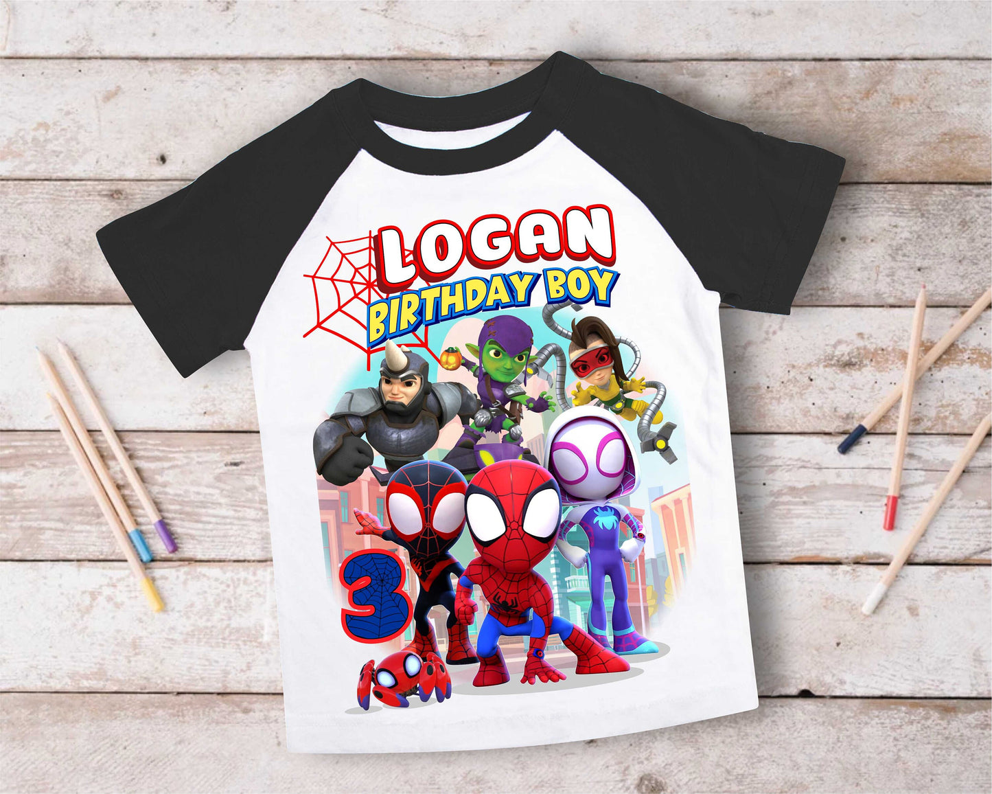Spiderman Inspired Birthday T Shirt, Spidey & His friends theme Party, Gift Birthday Shirt, family tees Custom