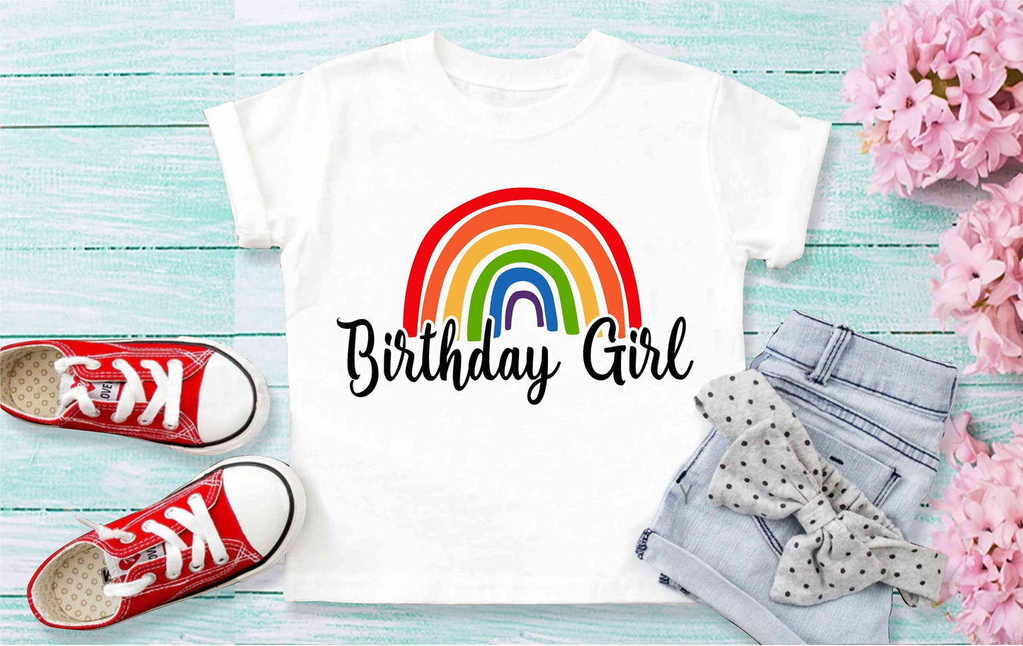 Rainbow Birthday Shirt, Rainbow theme Party, Gift Birthday Shirt, family tees Custom