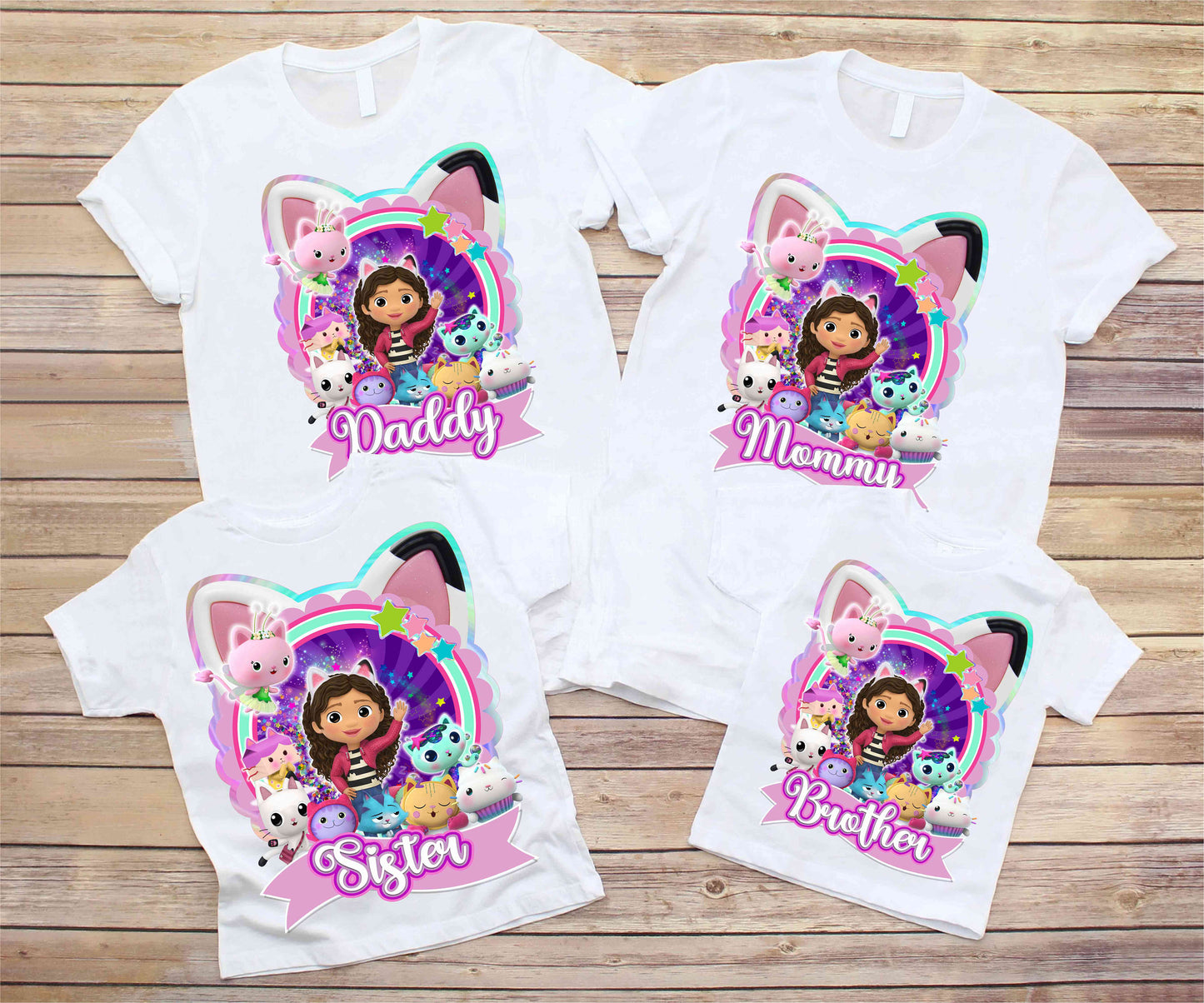 Dollhouse Birthday T Shirt, Gabby Theme Party Shirt, Personalized shirt kids, Family tees Custom