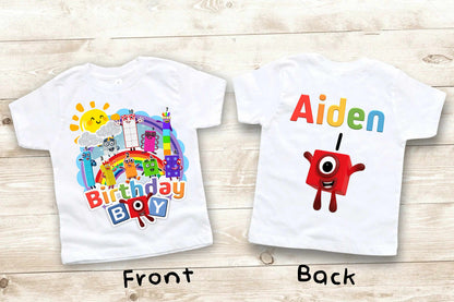 Number Blocks Birthday Shirt, Number Blocks theme Party, Gift Birthday Shirt, family tees Custom