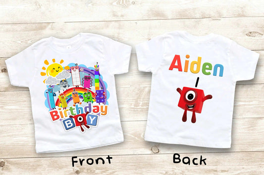 Number Blocks Birthday Shirt, Number Blocks theme Party, Gift Birthday Shirt, family tees Custom