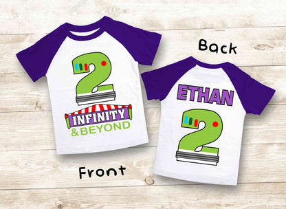 Two Infinity  Birthday T Shirt,  theme Party, buzz lightyear Personalized shirt, Gift Birthday Shirt, family tees Custom
