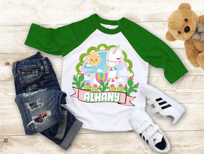 Llama Birthday T Shirt, Baby Llama theme Party, Birthday Llama Personalized shirt kids, Gift Birthday Shirt, family tees Custom
