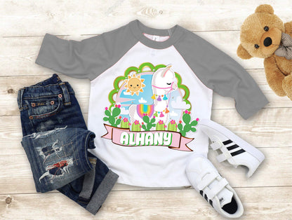 Llama Birthday T Shirt, Baby Llama theme Party, Birthday Llama Personalized shirt kids, Gift Birthday Shirt, family tees Custom
