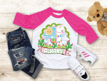 Llama Birthday T Shirt, Baby Llama theme Party, Birthday Llama Personalized shirt kids, Gift Birthday Shirt, family tees Custom