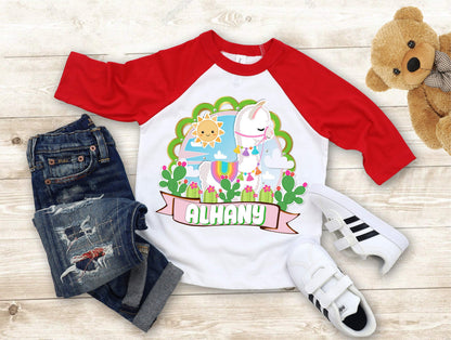 Llama Birthday T Shirt, Baby Llama theme Party, Birthday Llama Personalized shirt kids, Gift Birthday Shirt, family tees Custom