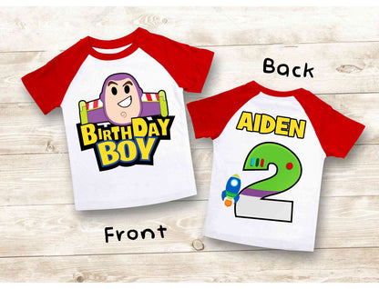 Space  Birthday T Shirt, Toy theme Party, buzz lightyear Personalized shirt, Gift Birthday Shirt, family tees Custom