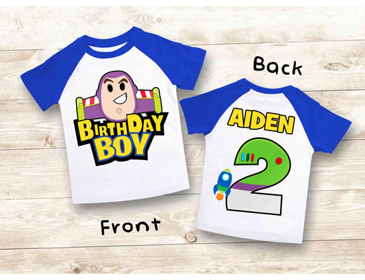 Space  Birthday T Shirt, Toy theme Party, buzz lightyear Personalized shirt, Gift Birthday Shirt, family tees Custom