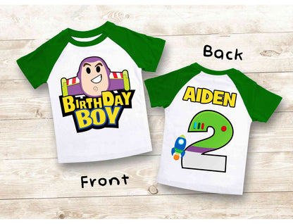 Space  Birthday T Shirt, Toy theme Party, buzz lightyear Personalized shirt, Gift Birthday Shirt, family tees Custom