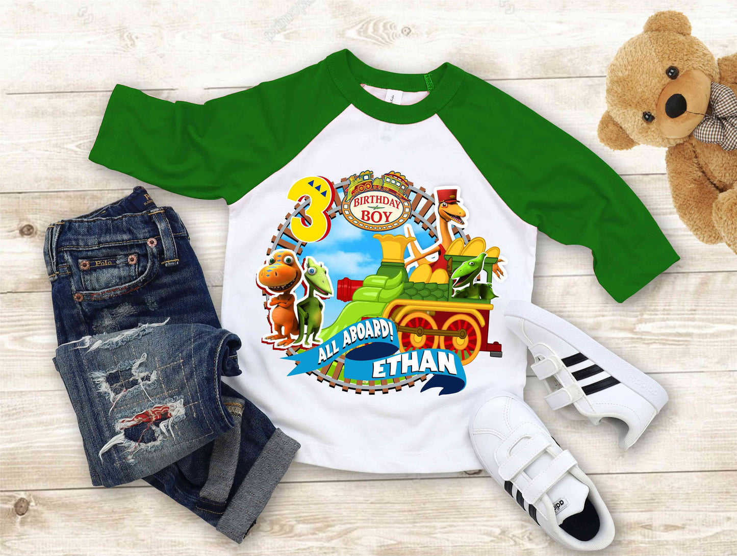 Dinosaur Inspired Birthday T Shirt, Train theme Party, Dinosaur Personalized shirt, Gift Birthday Shirt, family tees Custom
