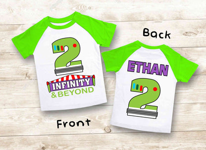 Two Infinity  Birthday T Shirt,  theme Party, buzz lightyear Personalized shirt, Gift Birthday Shirt, family tees Custom