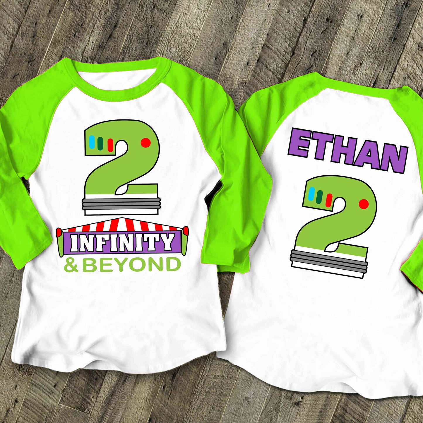 Two Infinity  Birthday T Shirt,  theme Party, buzz lightyear Personalized shirt, Gift Birthday Shirt, family tees Custom