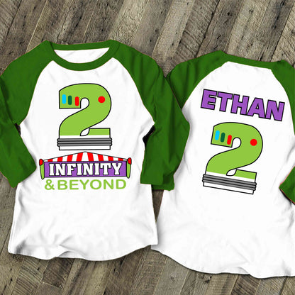 Two Infinity  Birthday T Shirt,  theme Party, buzz lightyear Personalized shirt, Gift Birthday Shirt, family tees Custom