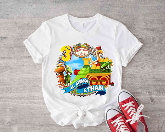 Dinosaur Train Birthday T Shirt, Dinosaur Personalized shirt, Family tees Custom