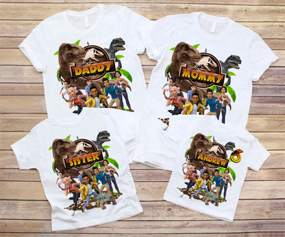 Jurassic World Camp Birthday T Shirt, Camp Jurassic Birthday theme, family tees Custom