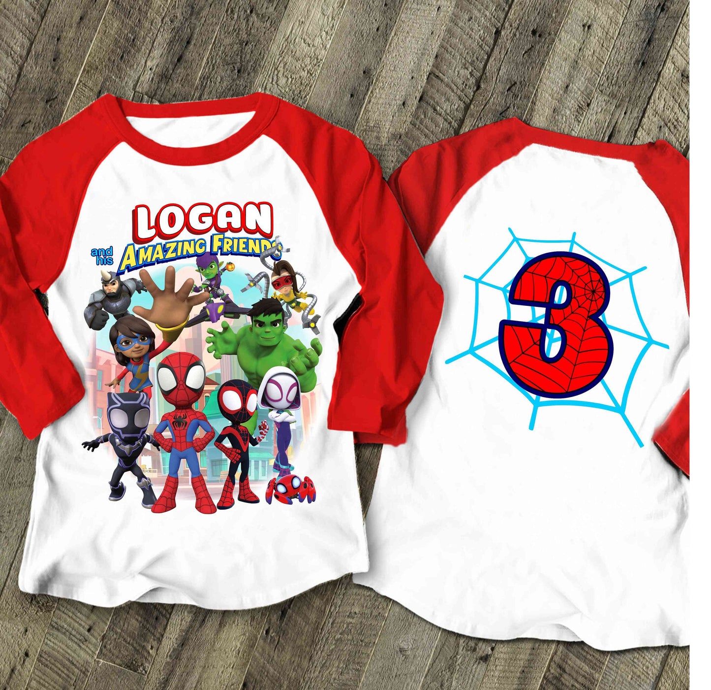 Spiderman Inspired Birthday T Shirt, Spidey & His friends theme Party, Gift Birthday Shirt, family tees Custom
