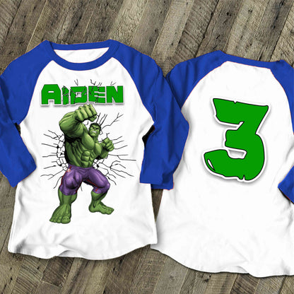 Spiderman Inspired Birthday T Shirt, Hulk theme Party, Personalized shirt, Gift Birthday Shirt, family tees Custom