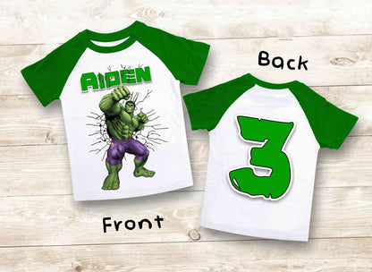 Spiderman Inspired Birthday T Shirt, Hulk theme Party, Personalized shirt, Gift Birthday Shirt, family tees Custom