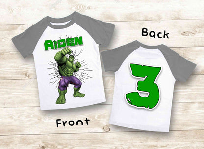 Spiderman Inspired Birthday T Shirt, Hulk theme Party, Personalized shirt, Gift Birthday Shirt, family tees Custom