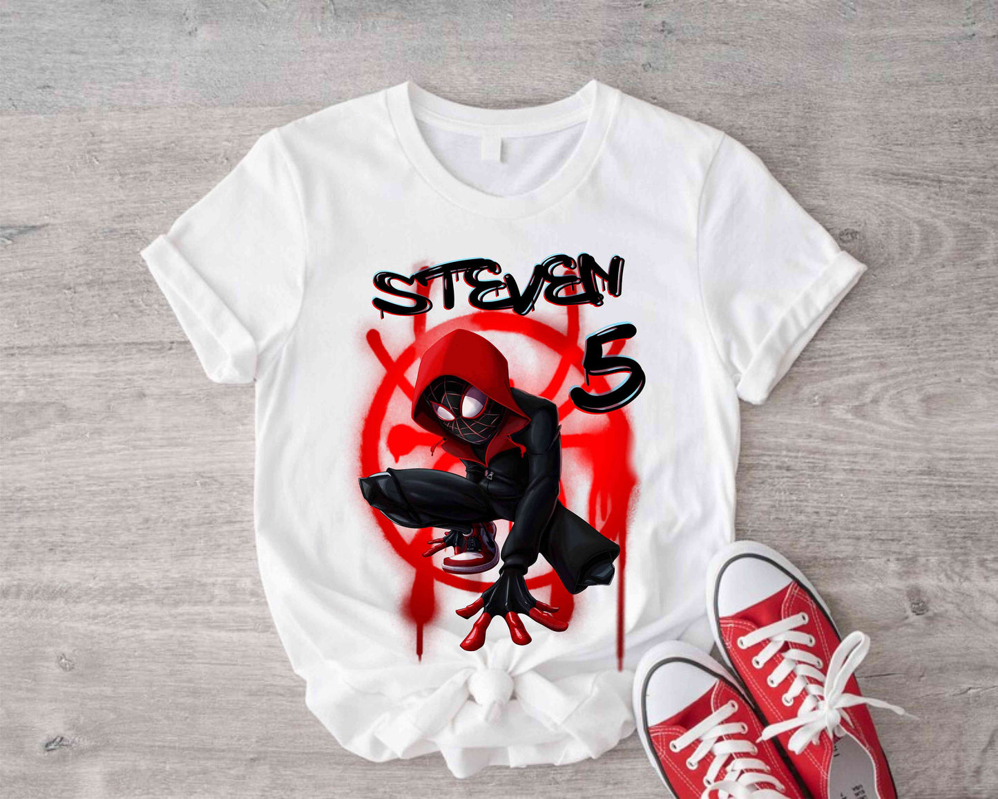 Spiderman Inspired Birthday T Shirt, Miles Morales theme Party, Personalized shirt, Gift Birthday Shirt, family tees Custom