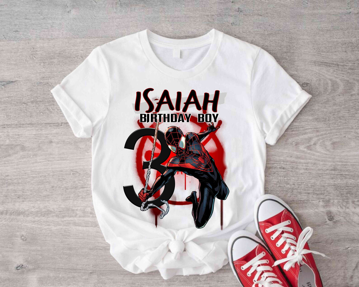 Spiderman Inspired Birthday T Shirt, Miles Morales theme Party, Personalized shirt, Gift Birthday Shirt, family tees Custom