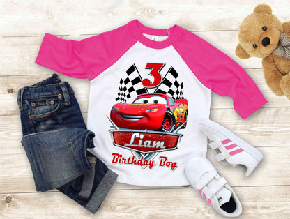 Cars Birthday T Shirt, Lightning Mcqueen theme Party, Gift Birthday Shirt, family tees Custom