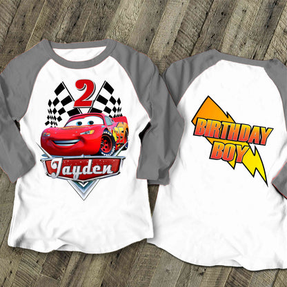 Cars Birthday T Shirt, Lightning Mcqueen theme Party, Gift Birthday Shirt, family tees Custom
